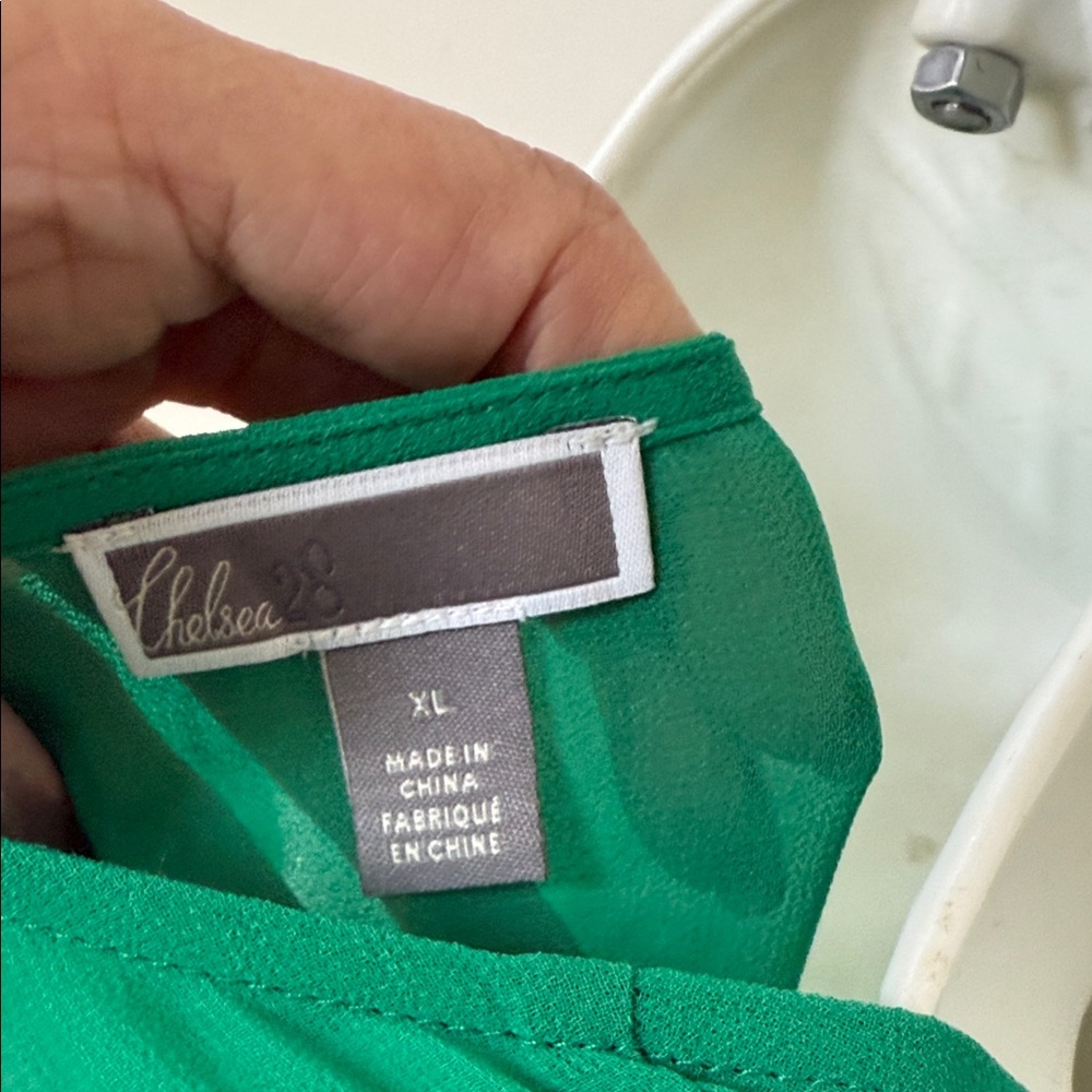 Chelsea28 Emerald Ruffle Blouse - Picture 6 of 6